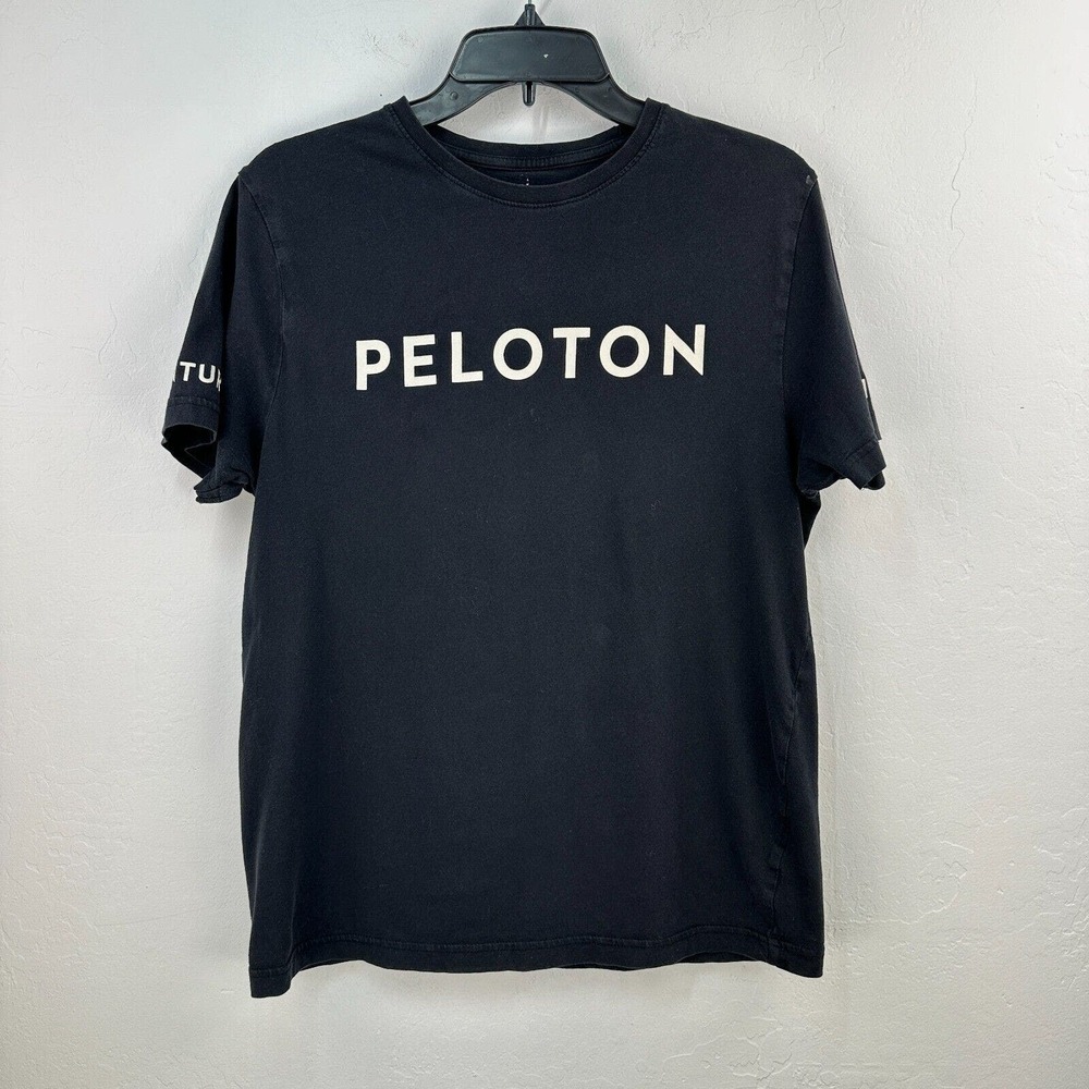 Peloton Century T-Shirt Mens Small Black Activewear Cycling Workout Trainer